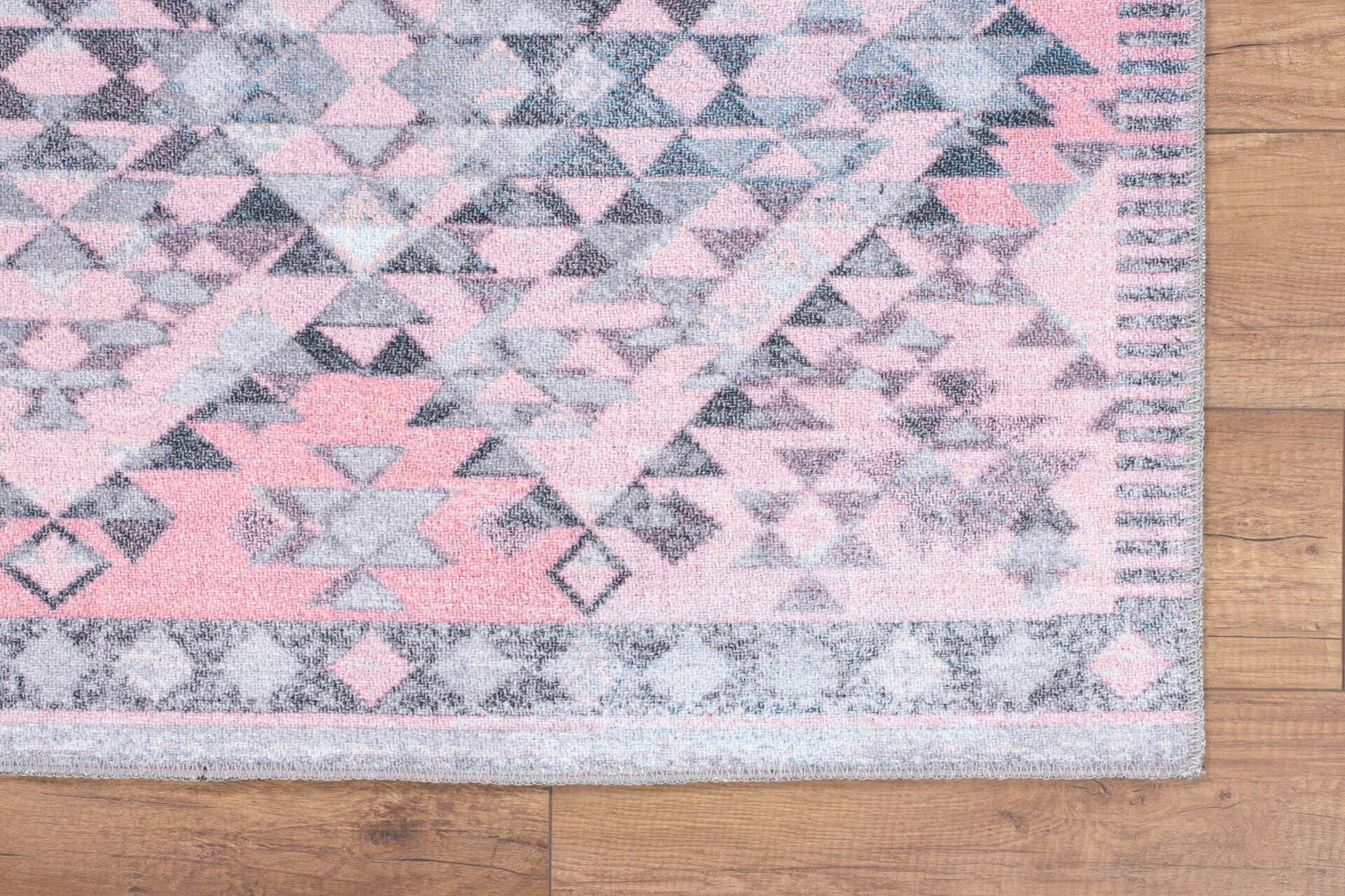 Siera Kilim Pink Pastel Light Gray Distressed Rug-Rugs-Fame Rugs-2'x3' ft 60x90 cm-fame