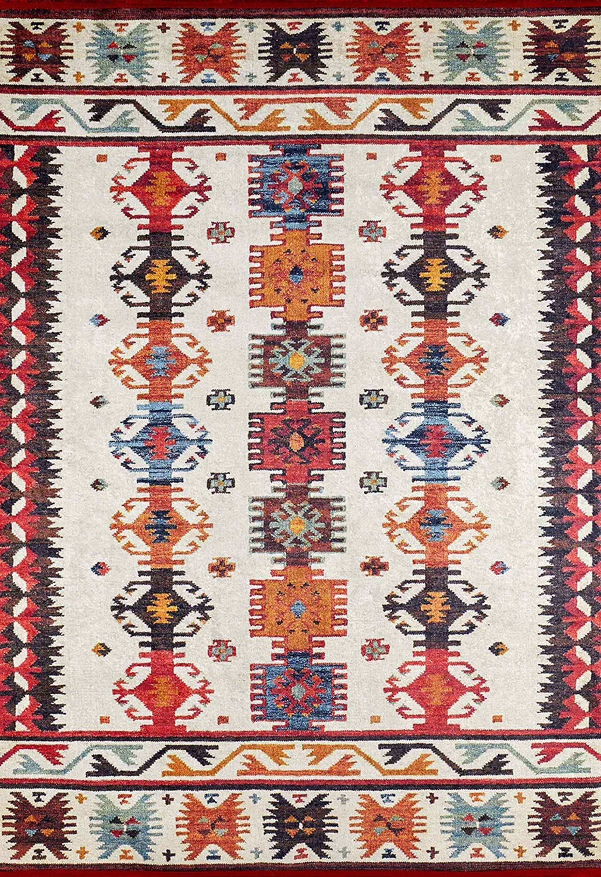 Sina Southwestern Kilim Aztec Colorful Rug-Fame Rugs-2'x3'ft 60x90cm-fame