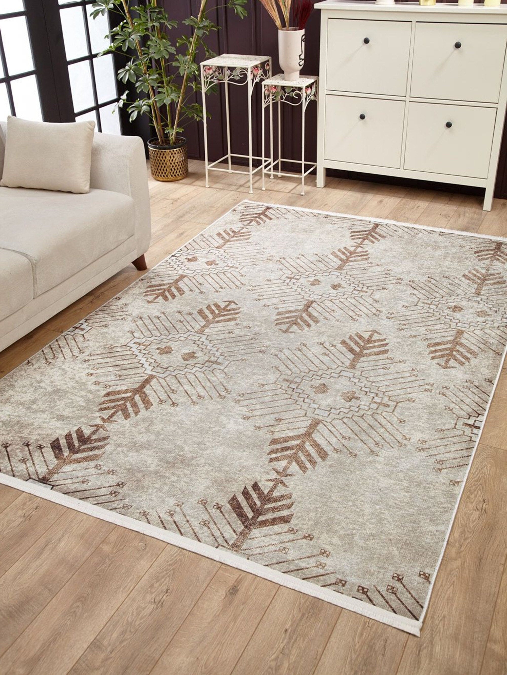 Suka Bohemian Beige Rug-Fame Rugs-2'x3'ft 60x90cm-fame