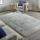 Sylvie Gray Blue Pastel Modern Oushak Rug-famerugs-2&#39;x3&#39; ft 60x90cm-fame