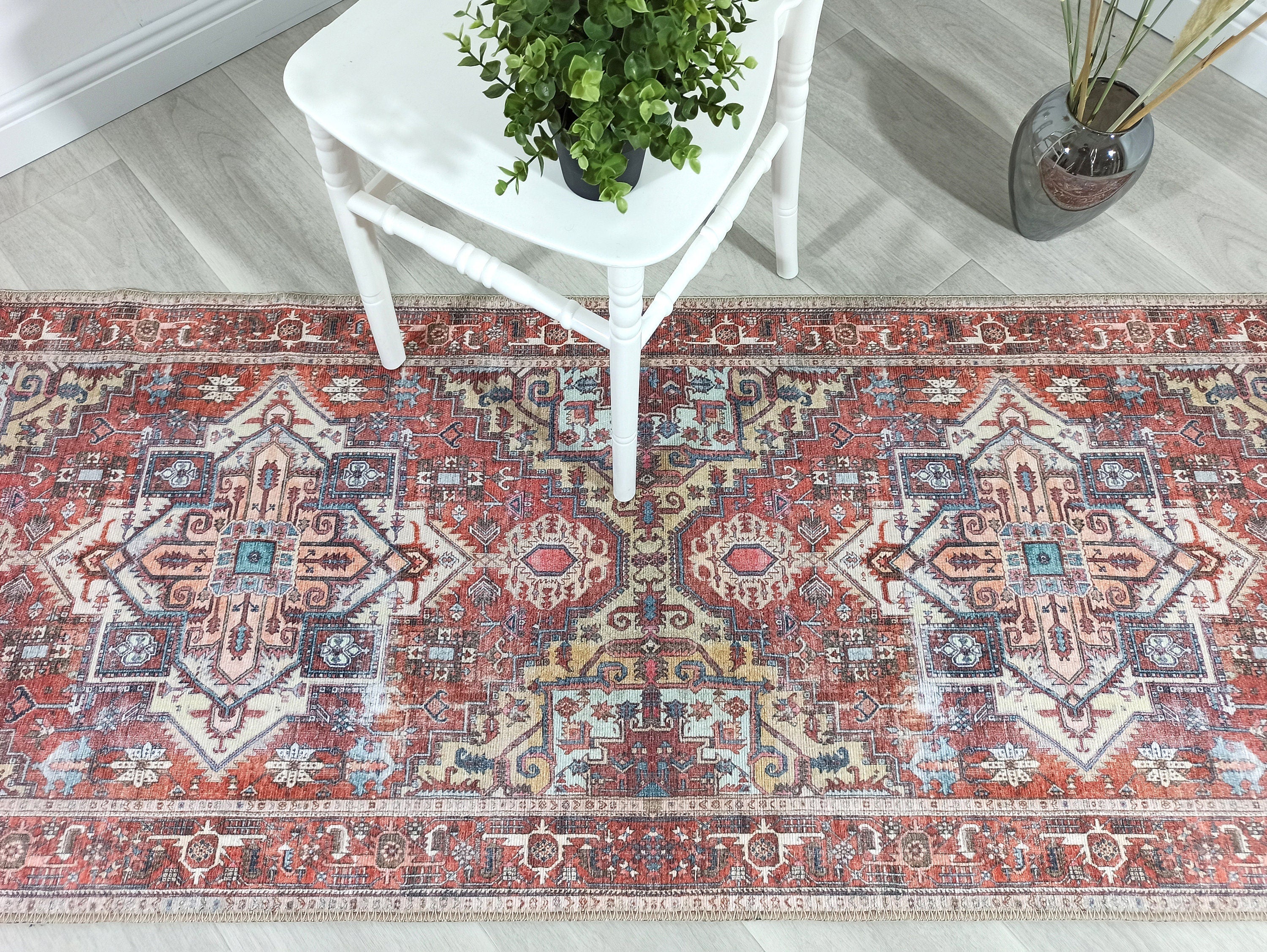 Talya1 Rug Muted Red Light Orange Persian Rug-Rugs-Fame Rugs-2'x3' ft 60x90 cm-fame