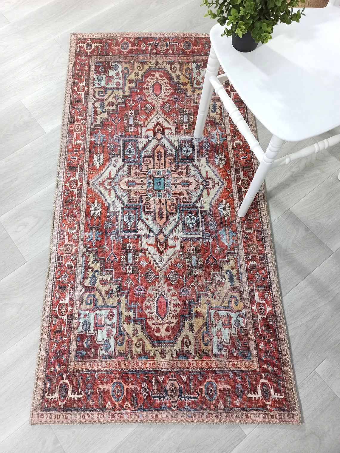 Talya1 Rug Muted Red Light Orange Persian Rug-Rugs-Fame Rugs-2'x3' ft 60x90 cm-fame