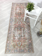 Taya Rug Traditional Earth tone Terracotta Floral Rug-Rugs-Fame Rugs-2'x3' ft 60x90 cm-fame