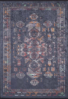 Tiara Turkish Ethnic Black Dark Gray Rug-Fame Rugs-2'x3'ft 60x90cm-fame