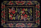 Tupia Rose Black Karabagh Floral Kilim Rug-Fame Rugs-2'x3'ft 60x90cm-fame