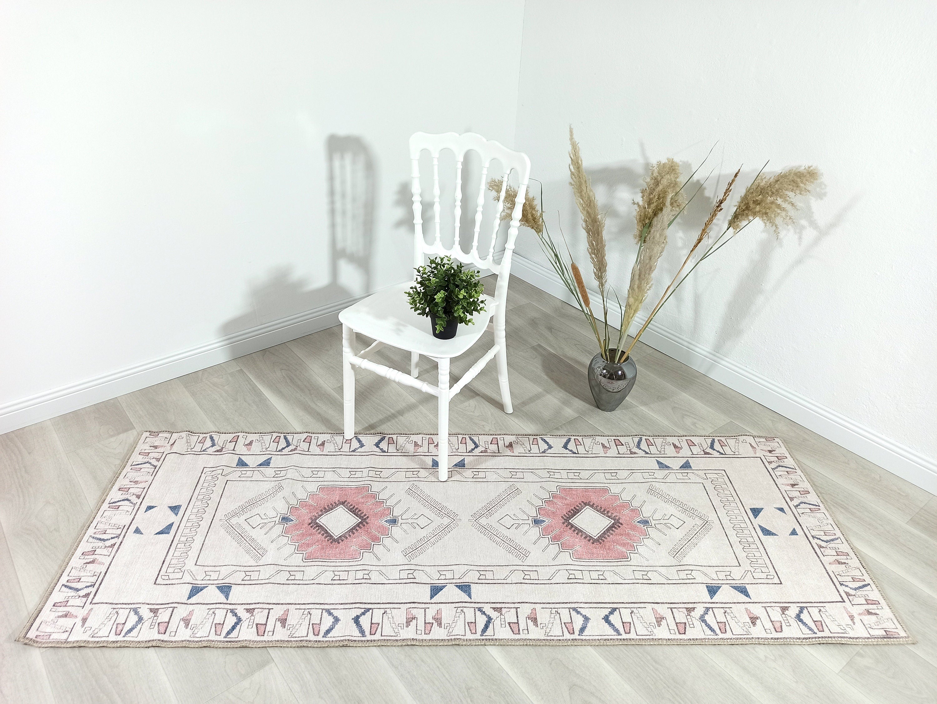 Tuta Rug Turkish Neutral Medallion white Beige Rug-Rugs-Fame Rugs-2'x3' ft 60x90 cm-fame