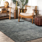 Valerie Distressed Persian Newburg Green & Olive Rug-famerugs-2&#39;x3&#39; ft 60x90cm-fame