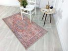 Valvia RugTurkish Terracotta Red Beige Sky Blue Rug-Rugs-Fame Rugs-2'x3' ft 60x90 cm-fame