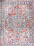 Valvia RugTurkish Terracotta Red Beige Sky Blue Rug-Rugs-Fame Rugs-2'x3' ft 60x90 cm-fame