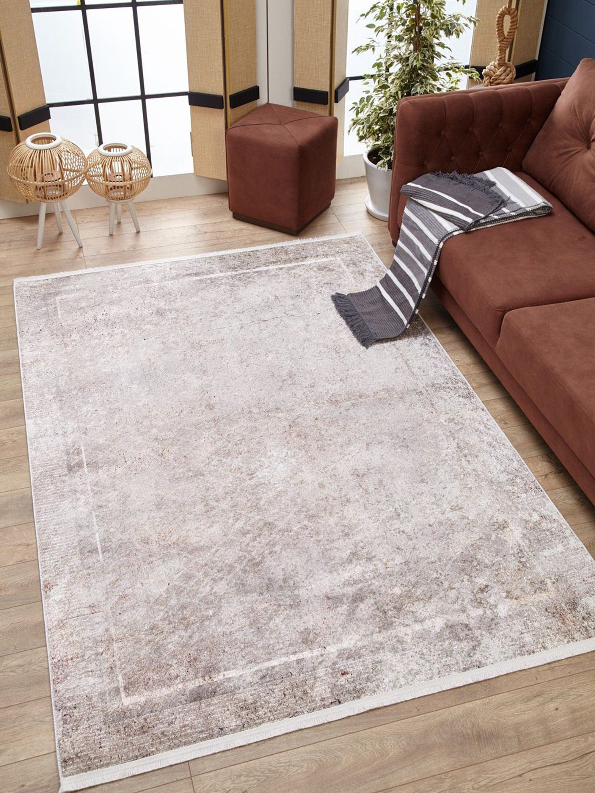 Vena Neutral Turkish Muted Beige Pearl White Rug-Fame Rugs-2'x3'ft 60x90cm-fame