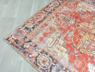 Vintage Persian Rug, Terracotta Brunt Orange Distressed Yellow Geometric Tribal Area Rugs Unique Boho Luxury Living Room Dining Bedroom-famerugs-5'x7' ft 150x210 cm-fame