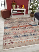 Viola Turkish Kilim Gray Beige Rug-Fame Rugs-2'x3'ft 60x90cm-Desing 1-fame