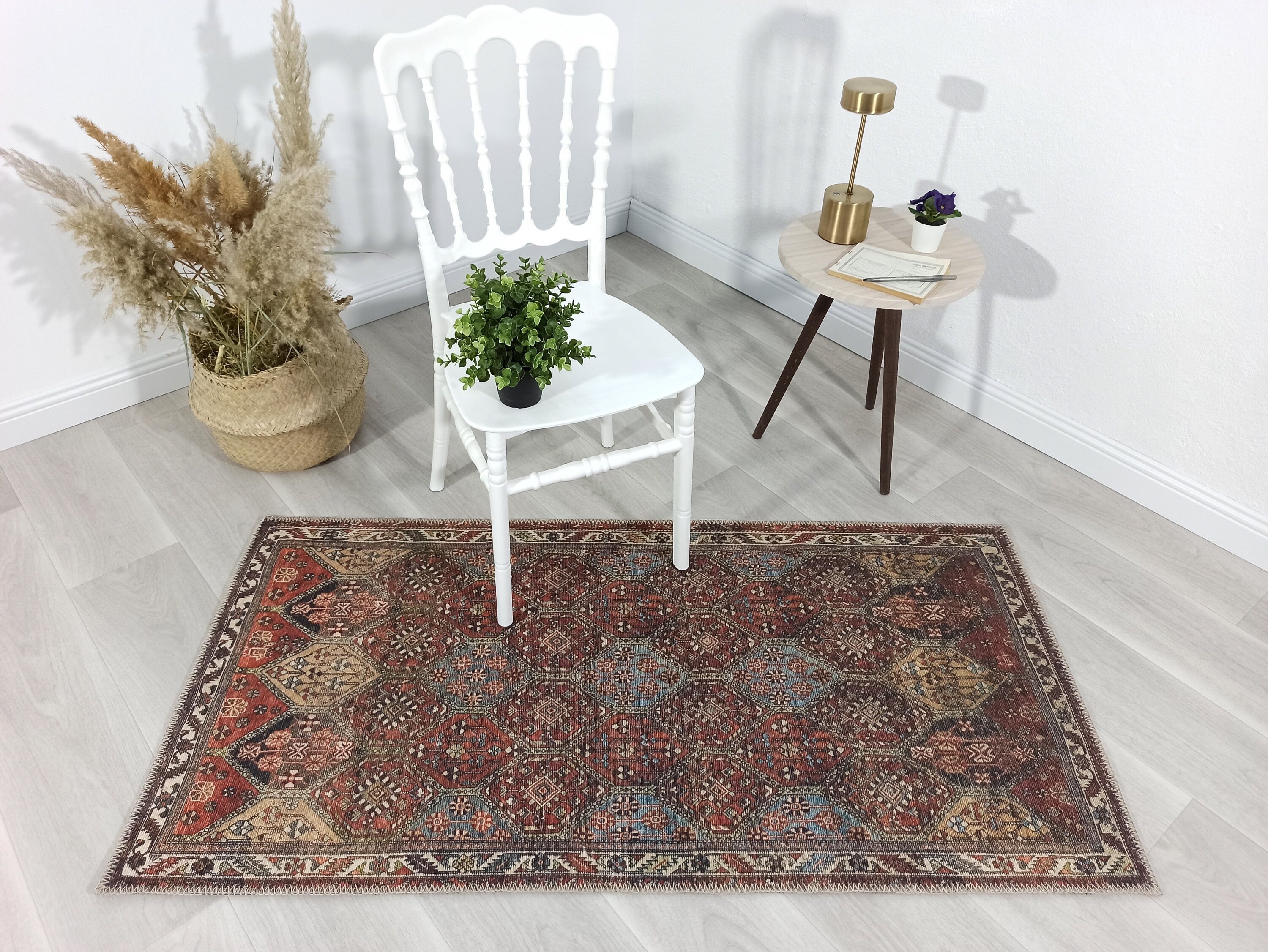 Viona Turkish Brown earth tone Oushak Rug-Rugs-Fame Rugs-2'x3' ft 60x90 cm-fame