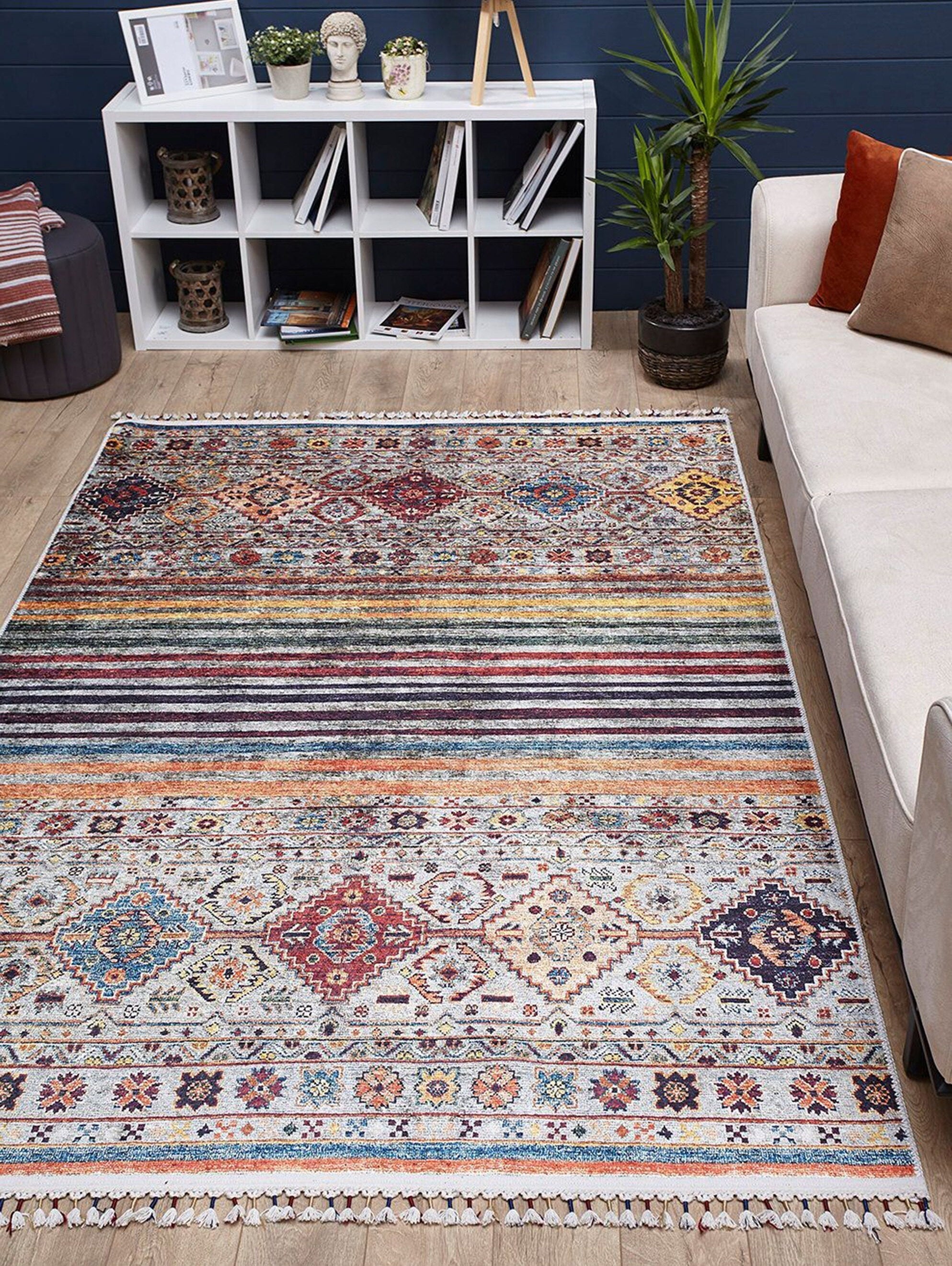 Vita Kilim Turkish Colorful Rug-Fame Rugs-2'x3'ft 60x90cm-fame