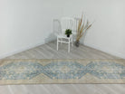 Vova Rug Neutral Turkish Beige Green Faded Blue Medallion Rug-Rugs-Fame Rugs-2'x3' ft 60x90 cm-fame