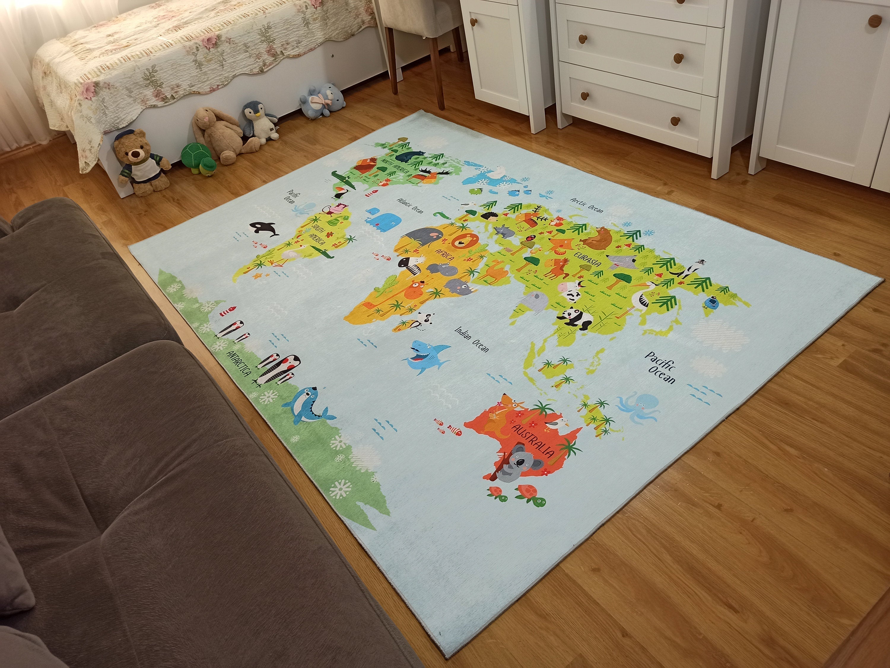 World Rug World Map Kids Play Rug-Rugs-Fame Rugs-2'x3' ft 60x90 cm-fame