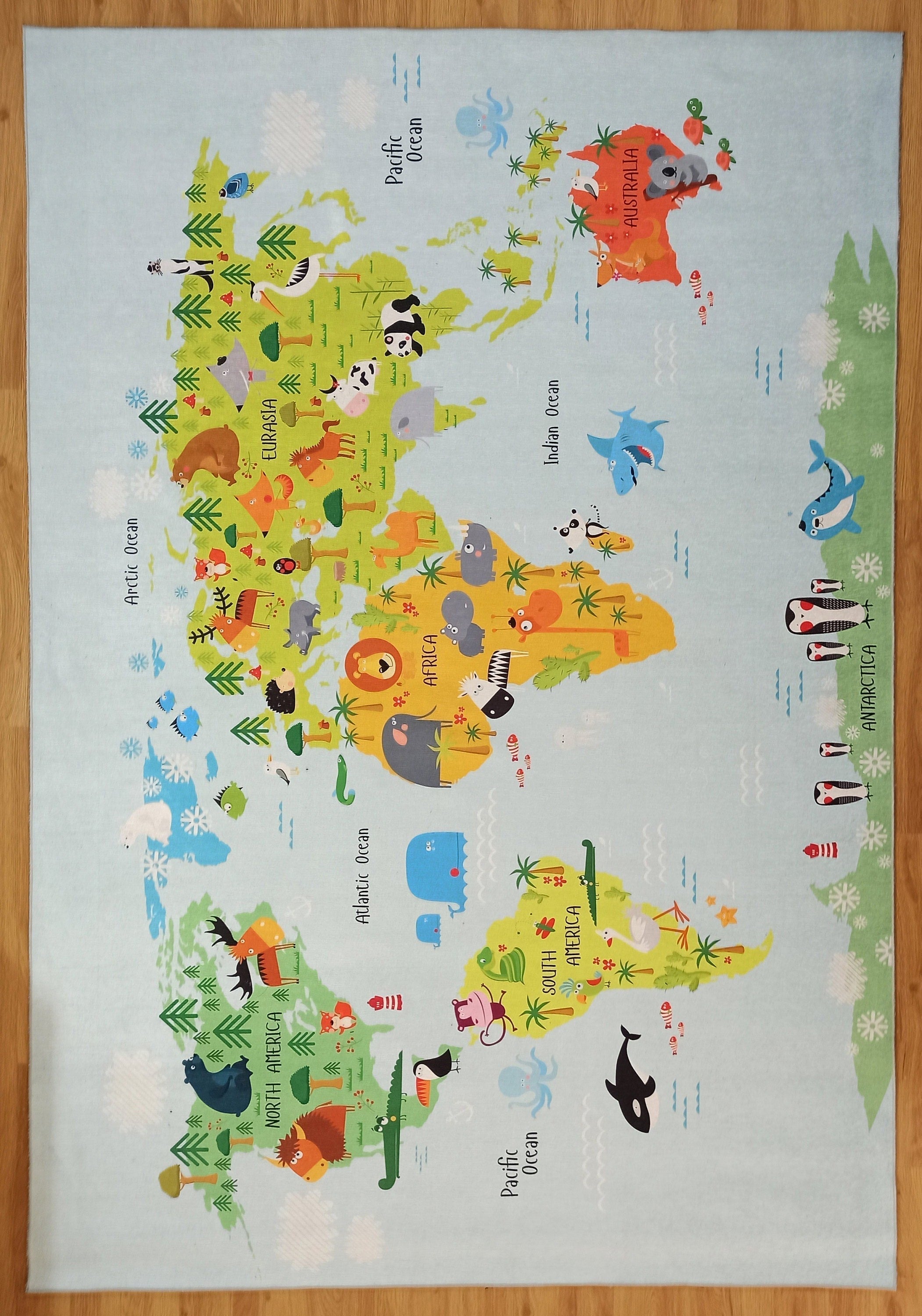 World Rug World Map Kids Play Rug-Rugs-Fame Rugs-2'x3' ft 60x90 cm-fame