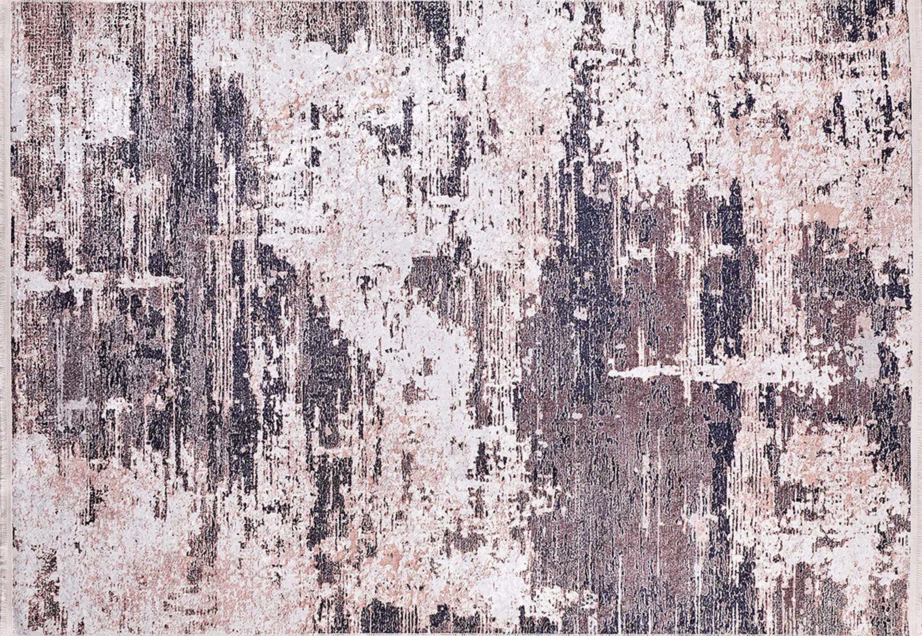 Yara Turkish Distressed Abstract Blush Pink & Green Rug-Fame Rugs-2'x3'ft 60x90cm-Blush Brown-fame