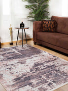 Yara Turkish Distressed Abstract Blush Pink & Green Rug-Fame Rugs-2'x3'ft 60x90cm-Blush Brown-fame