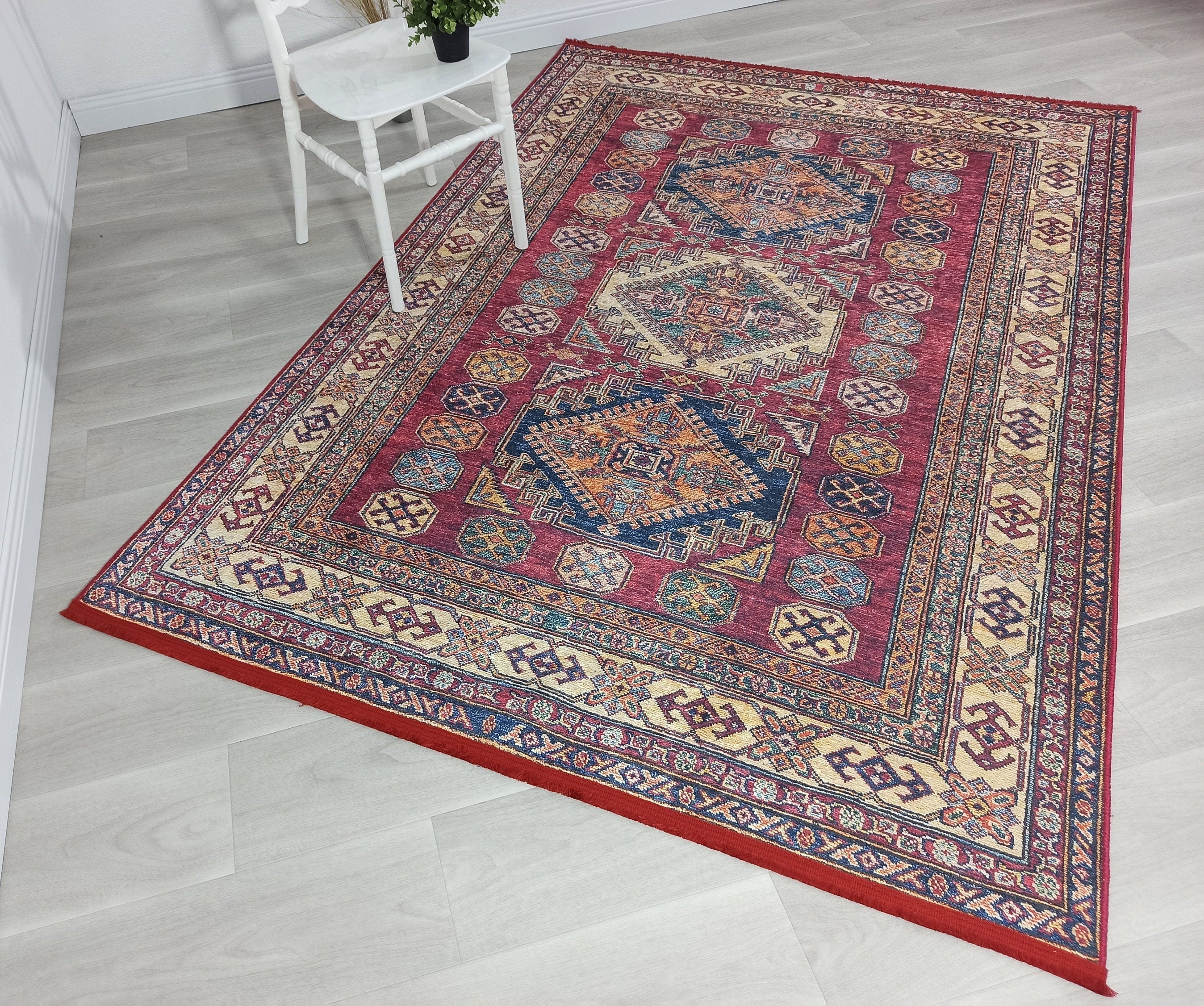 Yaren Turkish Dark Red Burgundy Rug-Rugs-Fame Rugs-2'x3'ft 60x90cm-fame