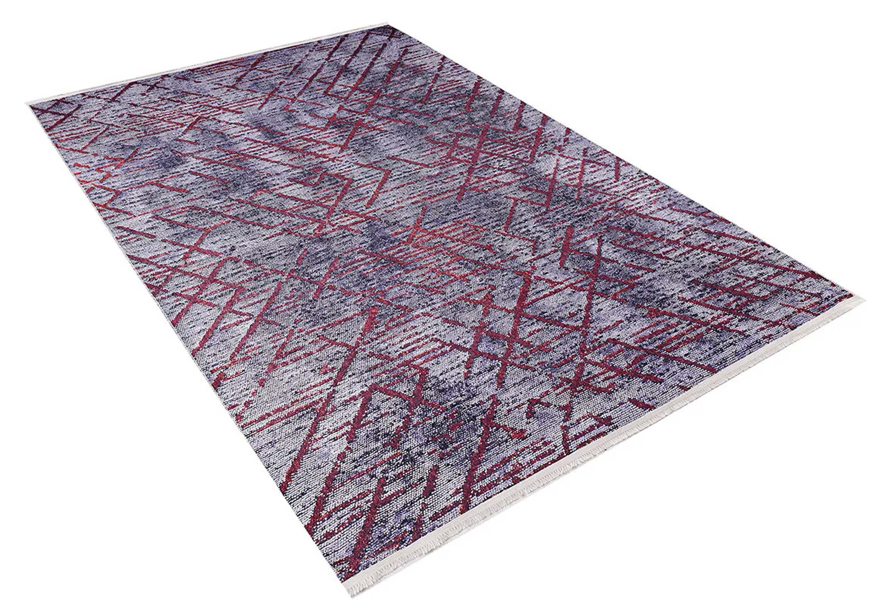 Yaz Distressed Navy Blue Red Rug-Fame Rugs-2'x3'ft 60x90cm-fame