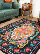 Zarka Turkish Colorful Karabagh Rug-Fame Rugs-2'x3'ft 60x90cm-fame