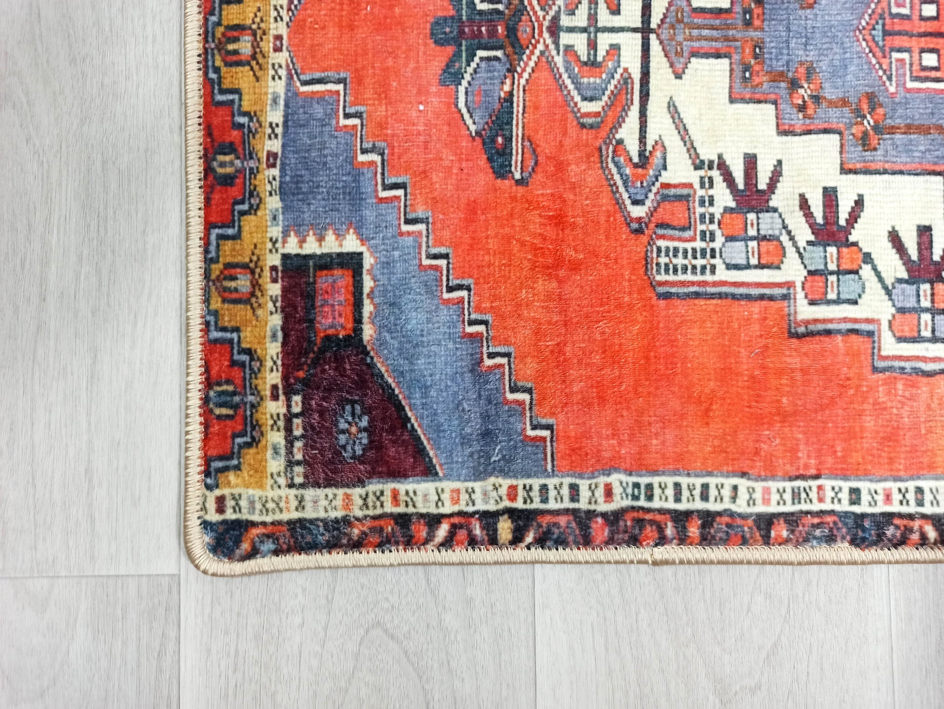Shoe mat, Oriental rug, Used rug, Front door mat, Vintage rug mat, 1.5 x 3  ft