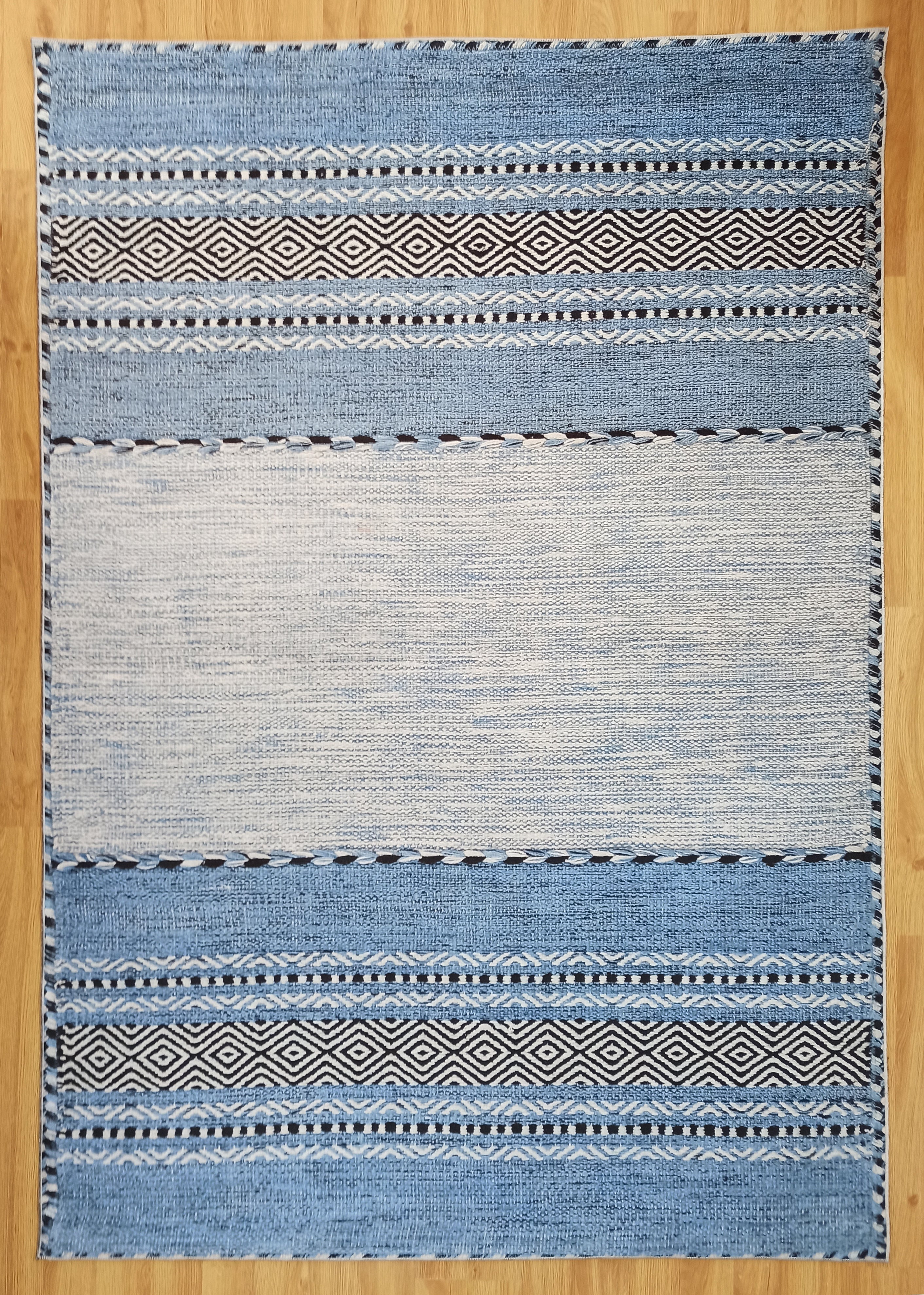 Elise Rug Turkish Blue Gray Modern Rug - famerugs