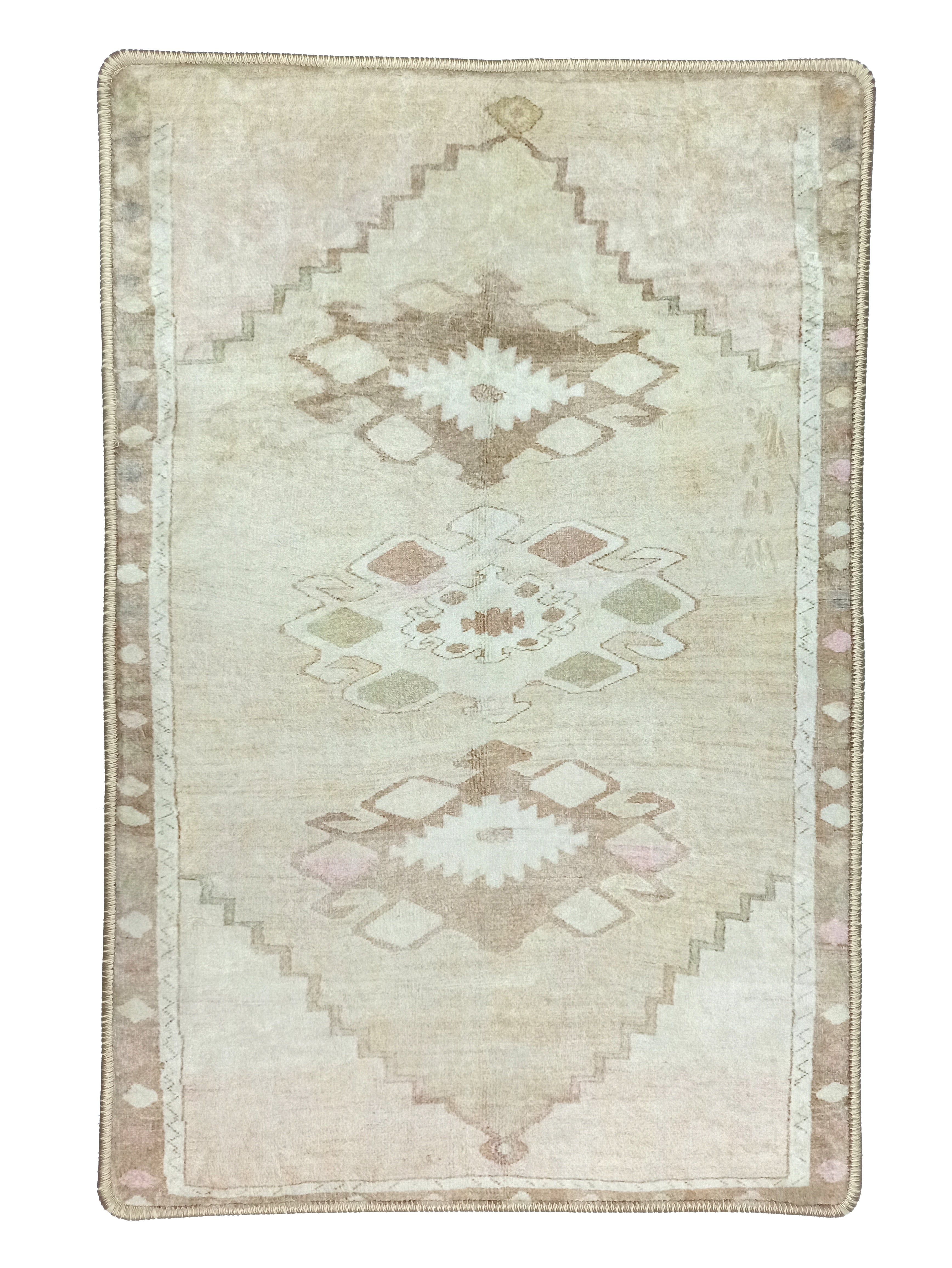 Ador Turkish Beige Faded Brown Rug-Rugs-Fame Rugs-2'x3' ft 60x90 cm-fame