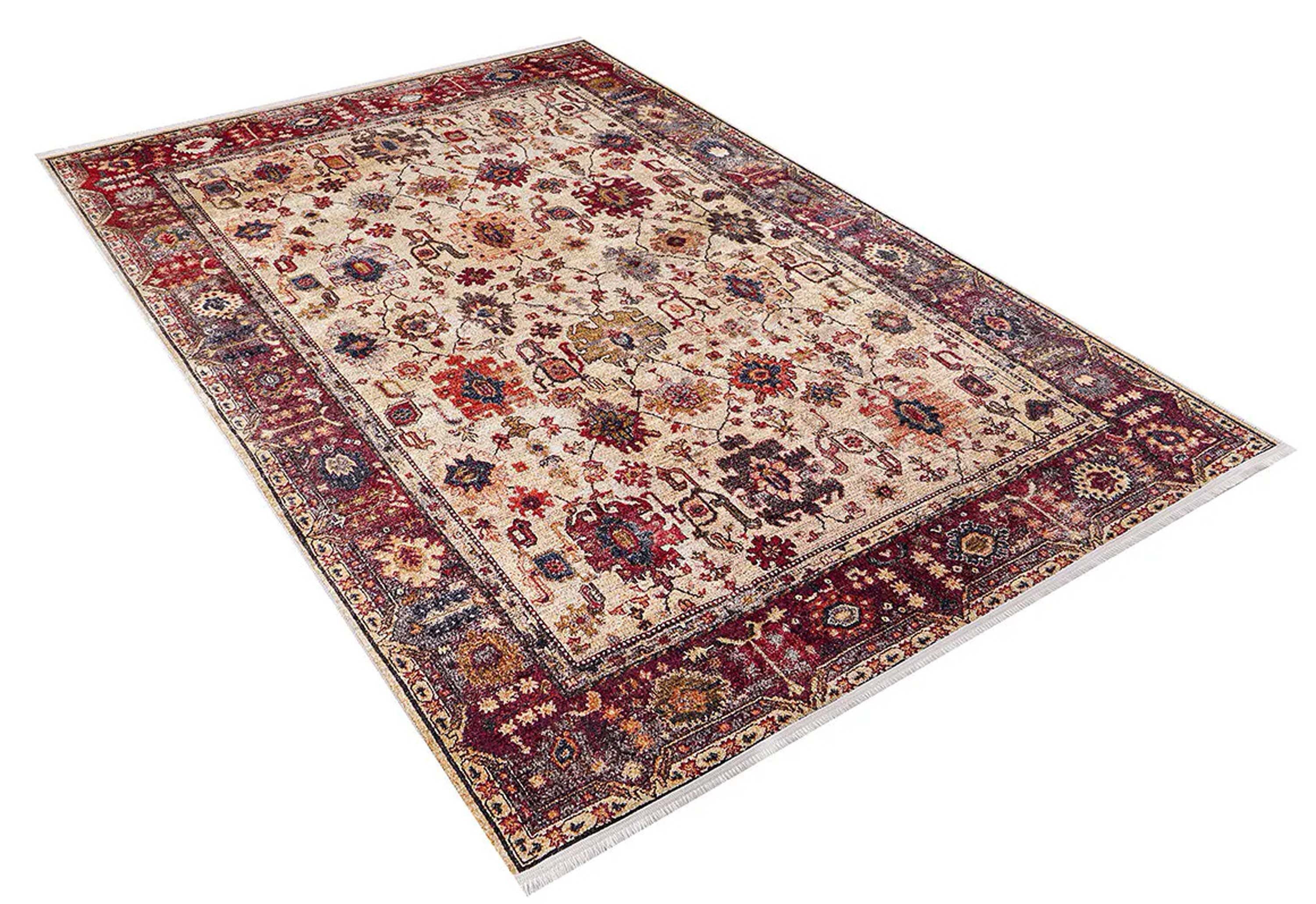 Afra Turkish Oushak Red Beige Rug-Fame Rugs-2'x3'ft 60x90cm-fame