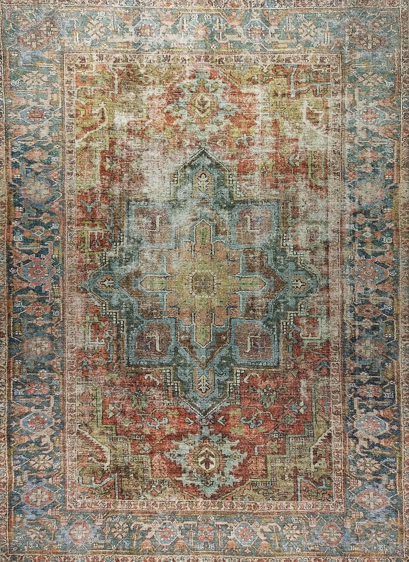 Nar Rug Turkish Earth tones Terracotta Floral Rug