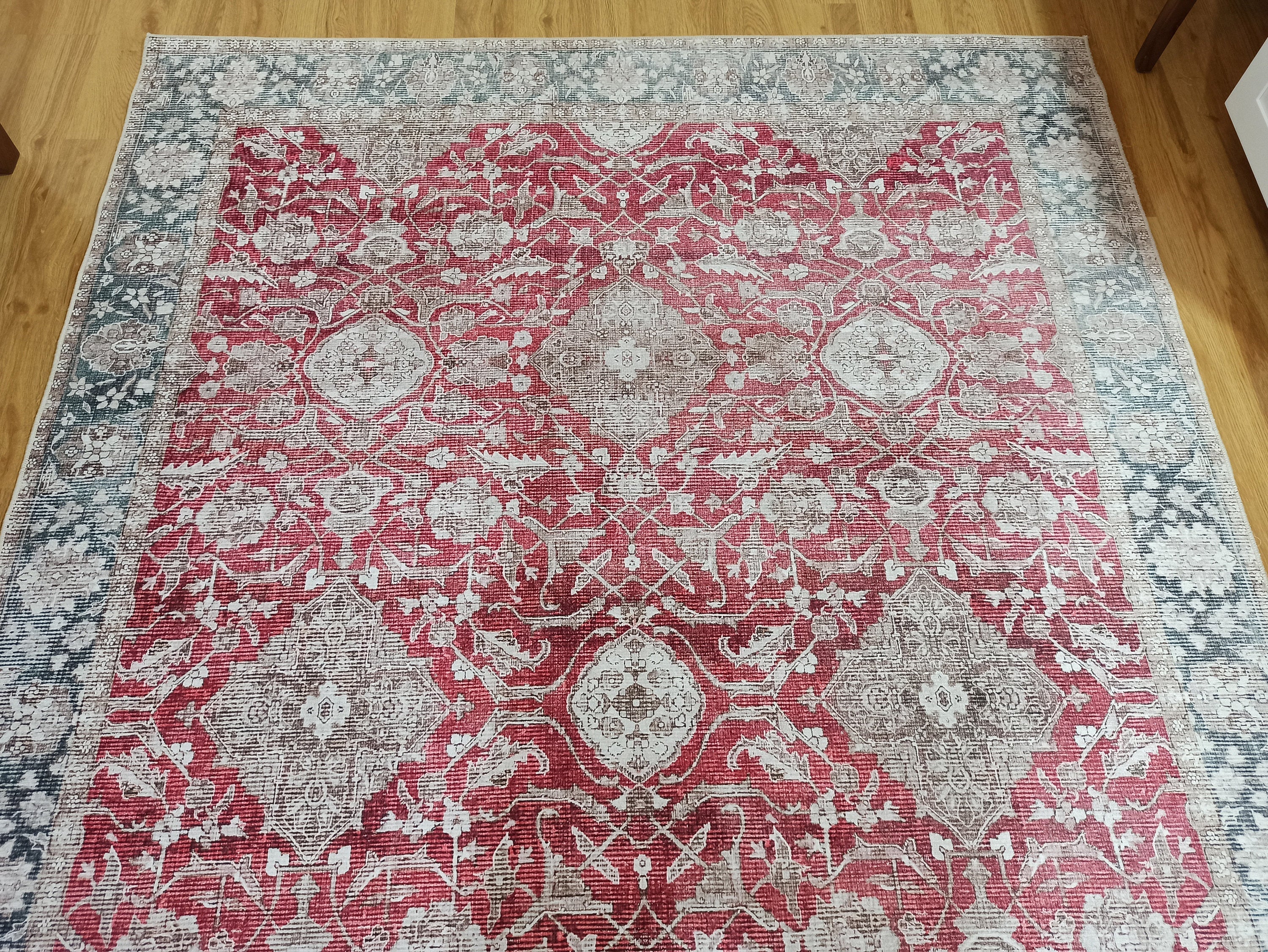 Dada Persian Vintage Red & Neutral Gray Rug - famerugs