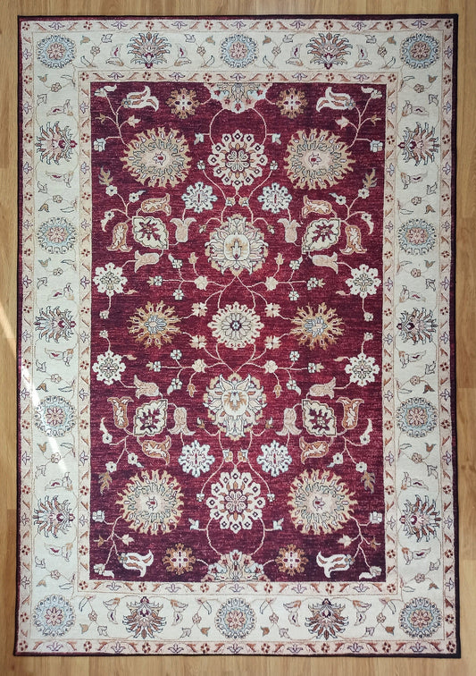 Tapis turc Rayla tapis oriental beige rouge bordeaux
