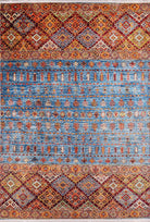 Benya Turkish Kilim Orange Blue Rug - famerugs