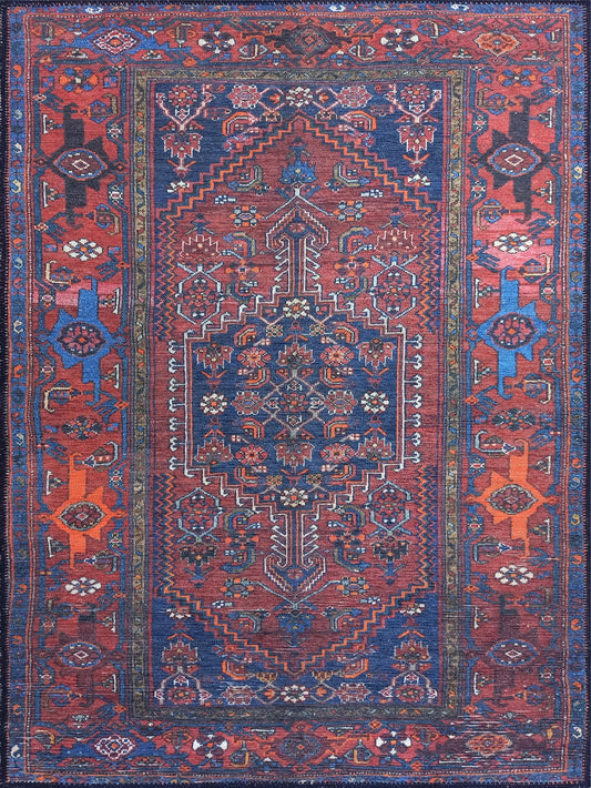 Blue Rug - Vintage Persian Afshar Blue 3x5 Front Door Rug Sale